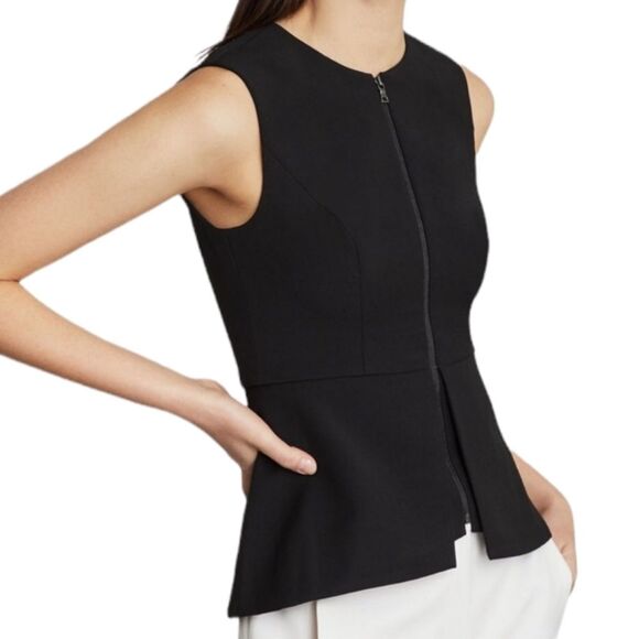 BCBGMaxAzria Abrielle Zip-Front Peplum Top SIZE XXS - Picture 2 of 14